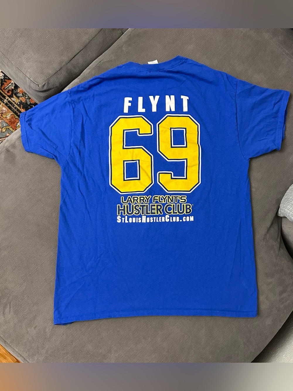 World Champions Larry Flynt Hustlers Club St. Louis Blue Gildans Large Shirt